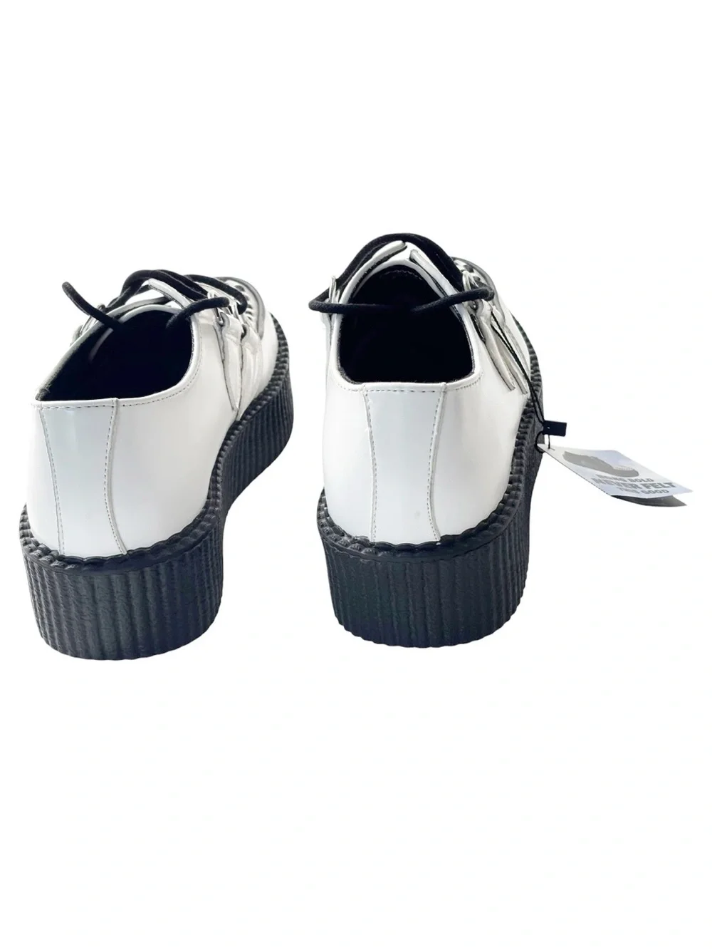 T.U.K. White Leather Viva Mondo Creeper | size 8W